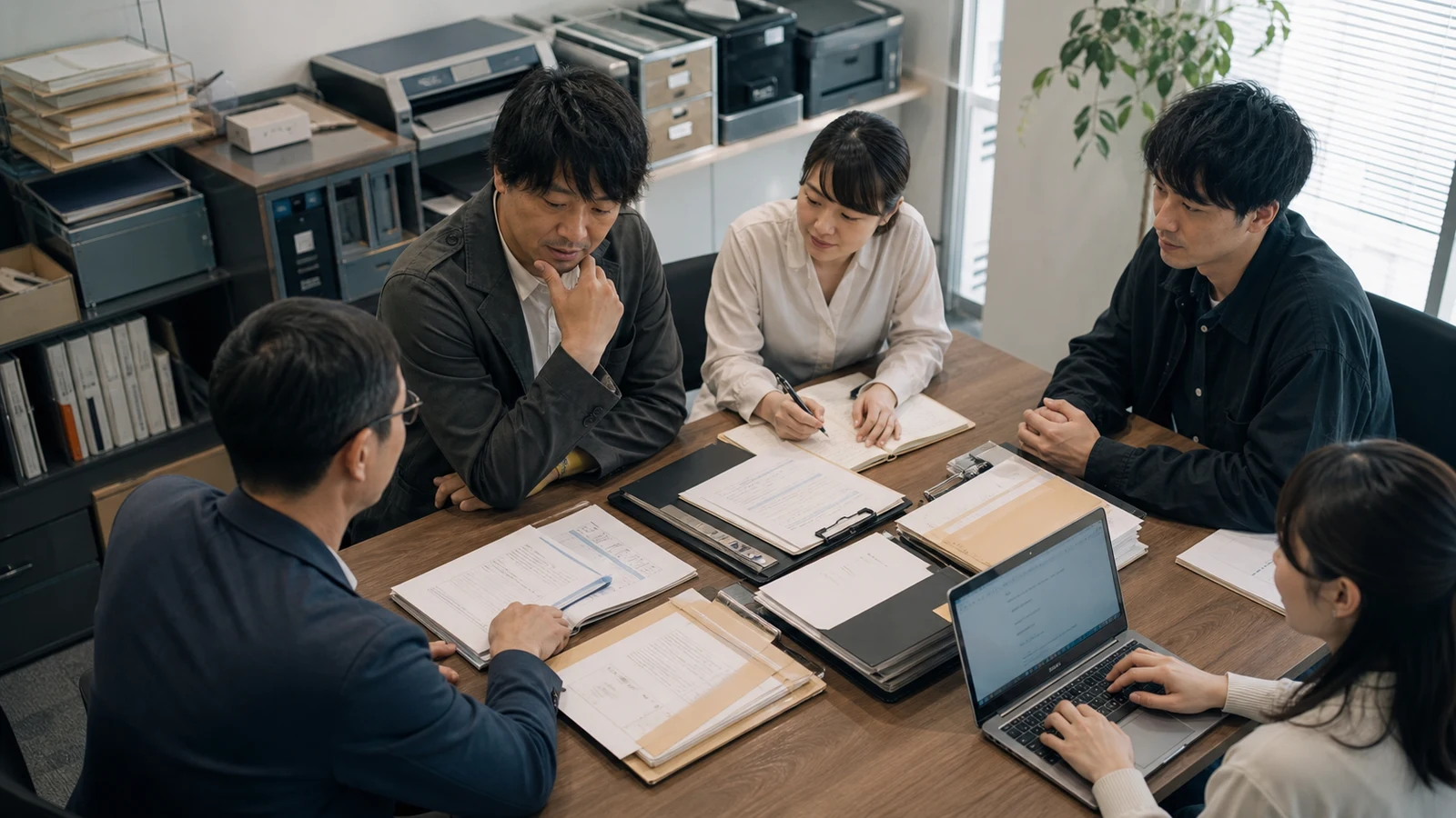 法人成り後の給与と社会保険について専門家と話す小規模チーム。
