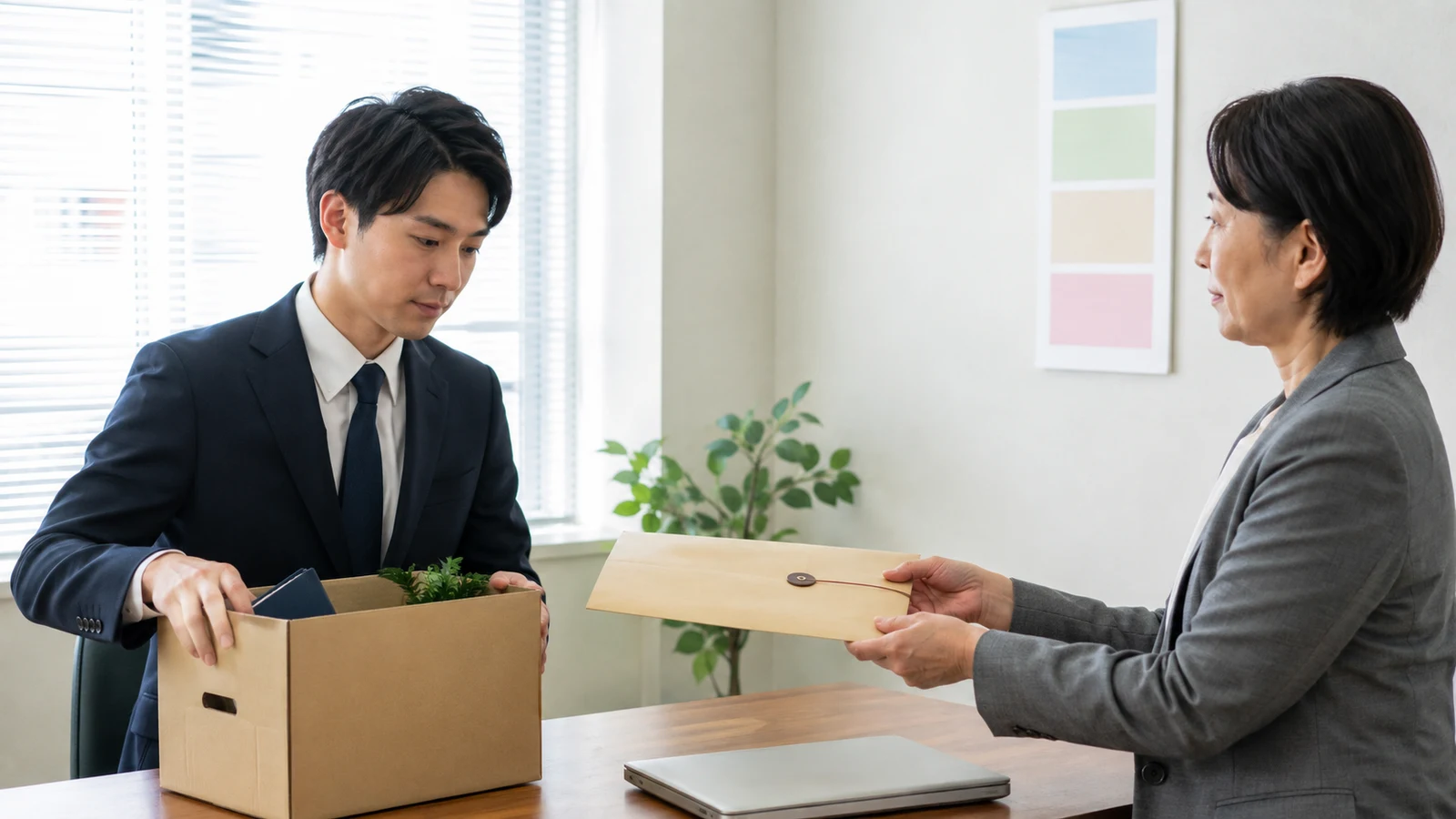 退職日から6か月の企業型DC資産移換期限と必要書類を確認する転職者。
