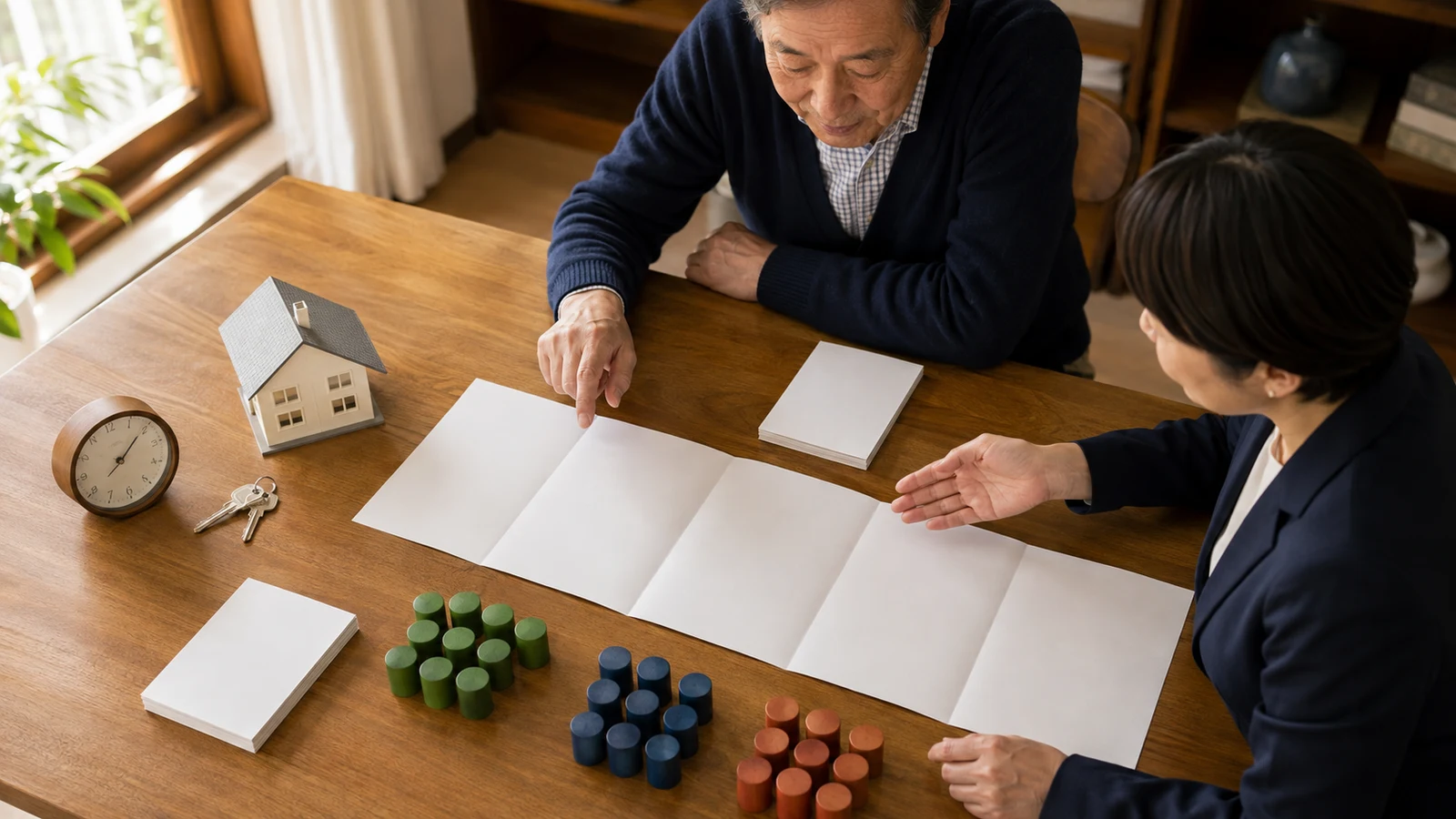 10年間の利息、家賃、修繕、転居予備費を年ごとに並べた住宅資金表。