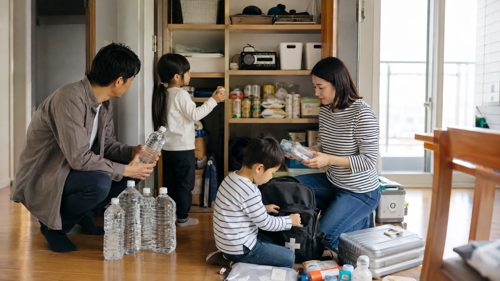在宅避難の備蓄は何日分？水・食料・トイレを家族7日分へ落とす