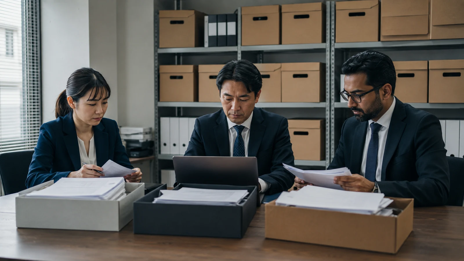 上場会社の内部監査チームが、本社、子会社、委託先の共通統制と是正テスト結果を監査資料へまとめている。
