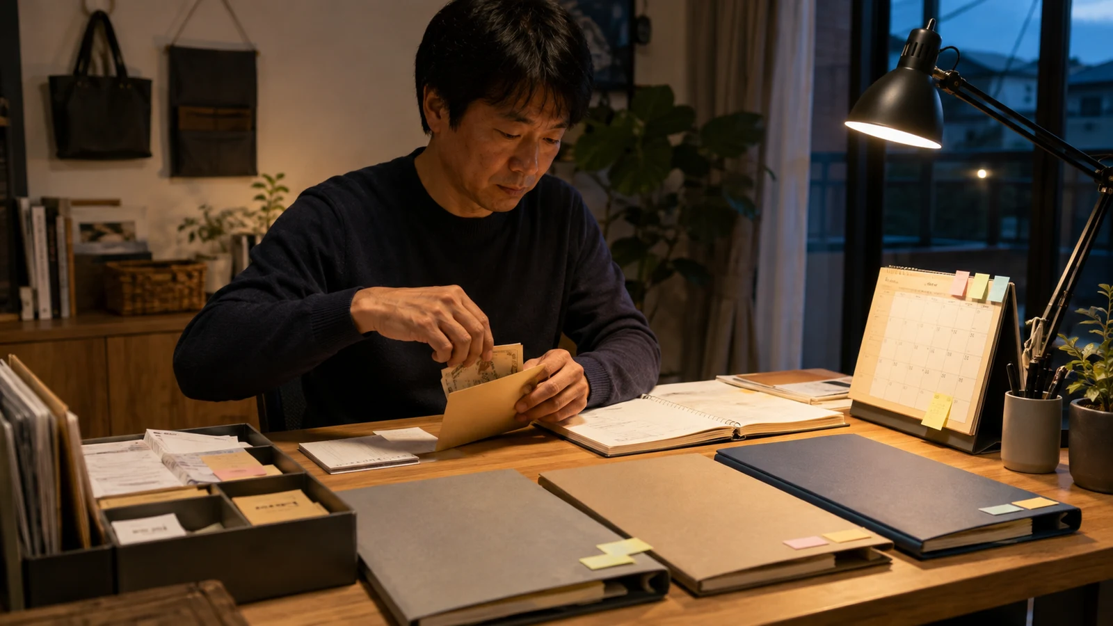 三つの消費税計算方法について、年間納税額、月次作業時間、届出期限を比較する個人事業主のワークシート。