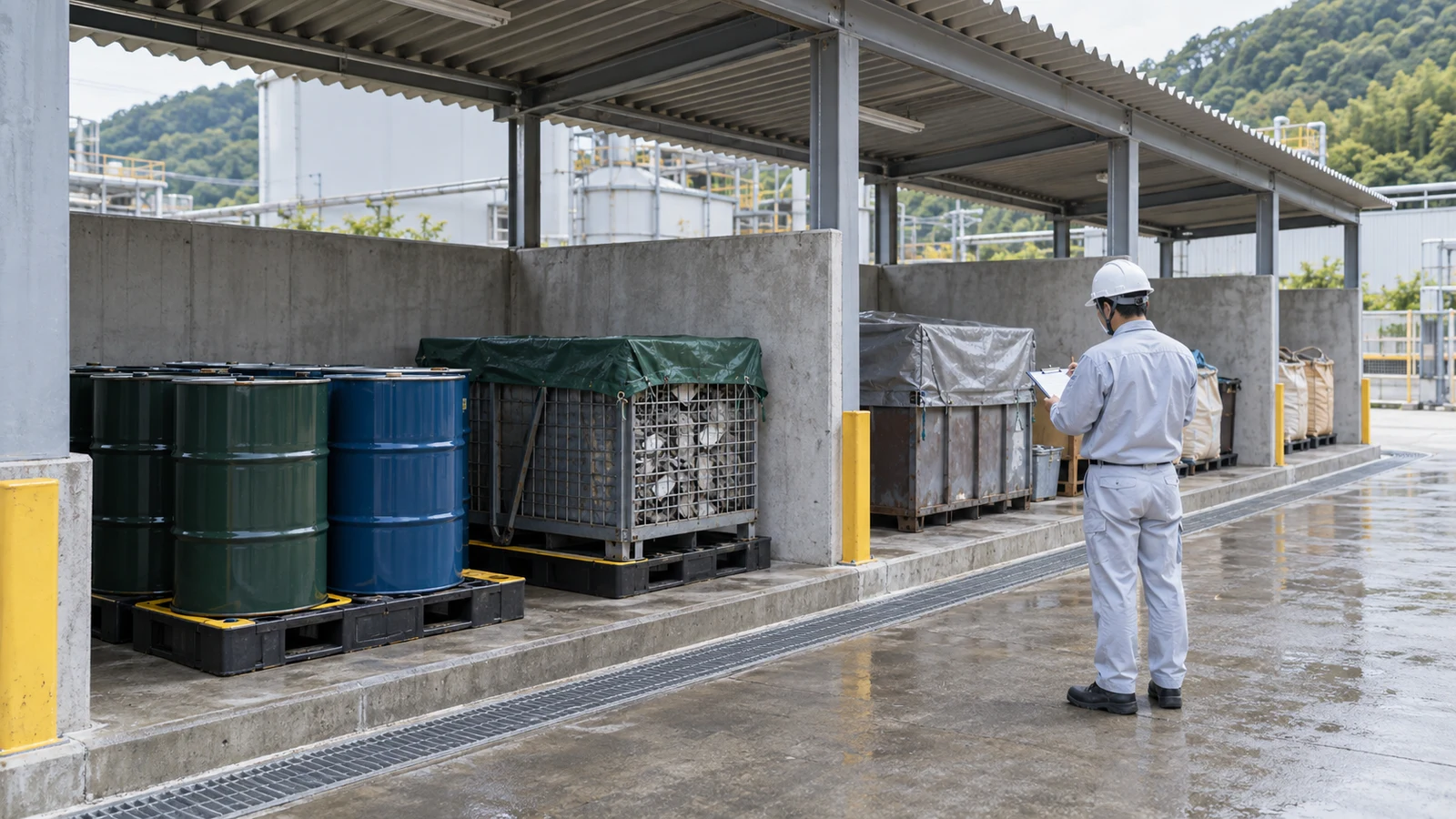 産業廃棄物の事業場内保管基準とは？囲い・60cm掲示板・積上げ高さと搬出管理
